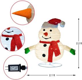 img 1 attached to 🎅 2FT Lighted Pop Up Christmas Snowman Decorations - Twinkle Star, Pre-Lit with 48 LED Warm White Lights, Collapsible Metal Stand, Easy-Assembly & Reusable for Indoor & Outdoor Holiday Xmas Decor