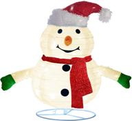 🎅 2ft lighted pop up christmas snowman decorations - twinkle star, pre-lit with 48 led warm white lights, collapsible metal stand, easy-assembly & reusable for indoor & outdoor holiday xmas decor logo