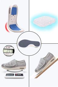 img 2 attached to 👟 Optimized Search: Lightweight Adjustable Closure Athletic Diabetes Elderly Shoes with Big Velcro, Anti-Slip Double Layer Insole, Air Cushion Sole, and Simple Design for Men's Active Footwear