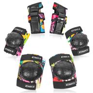 🛡️ 6-in-1 kids protective gear set: idmax child knee pads, elbow pads, and wrist guard with adjustable strap for rollerblading, roller skates, bmx, skateboarding, inline skating, biking, scooting, and sports logo