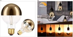 img 2 attached to 🔆 Half Chrome Edison Light Bulb 60W Equivalent: Dimmable G80/G25 Globe Shape Decorative Bulb with Half Gold Reflection - Soft White 2000K - E26 Base - Ideal for Wall Sconces & Chandeliers - Pack of 2