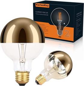 img 3 attached to 🔆 Half Chrome Edison Light Bulb 60W Equivalent: Dimmable G80/G25 Globe Shape Decorative Bulb with Half Gold Reflection - Soft White 2000K - E26 Base - Ideal for Wall Sconces & Chandeliers - Pack of 2