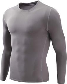 img 3 attached to 👕 Nooz Men's Fleece Lined Cool Dry Compression Baselayer: Stay Warm and Comfortable in These Long Sleeve Shirts