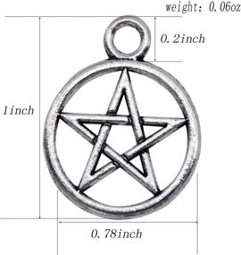 img 3 attached to 🌟 30 Pieces Lucky Charms Jewelry Making Accessory Necklace Pendant - Magic Pentacle Star Protection Design, 25 x 20mm