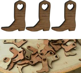 img 2 attached to 100pcs Unfinished Wood Cutouts: Miniature Wooden Cowboy Boots for DIY Crafts & Decorations - SUPVOX