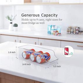 img 3 attached to 🥤 Maximize Refrigerator Space with 4-Pack Clear Plastic Drink Dispenser Bins - Perfect for Fridge, Freezer, Pantry, and Cabinet Organization - Canned Food Storage Solution