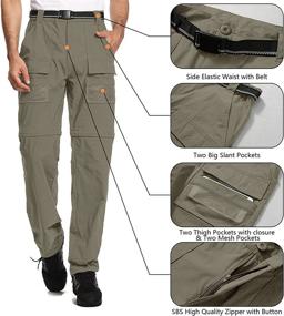 img 2 attached to Hiking Stretch Pants for Men: Convertible, Quick-dry, Lightweight Zip Off Outdoor Travel Safari Pants