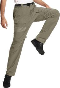 img 3 attached to Hiking Stretch Pants for Men: Convertible, Quick-dry, Lightweight Zip Off Outdoor Travel Safari Pants