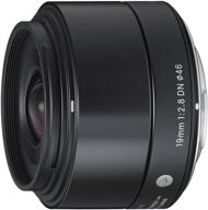черный объектив sigma 19 мм f/2.8 dn для камер sony с креплением e-mount (nex) логотип