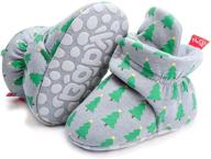 🧦 kidsun cozy fleece booties stay on socks - soft shoes for newborn infants - non skid winter warm christmas slippers logo