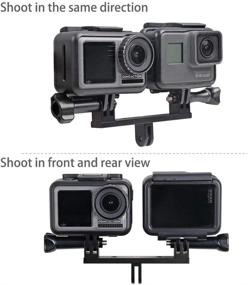 img 3 attached to 🎥 Aluminum Dual Twin Mount Adapter with Two-Screw for GoPro Hero 10/9/8/7/2018/6/5 Black, 4 Session, YI, Campark, AKASO, SJCAM, DJI Osmo Action Cameras - Ideal for Camera Housing Handheld Monopod