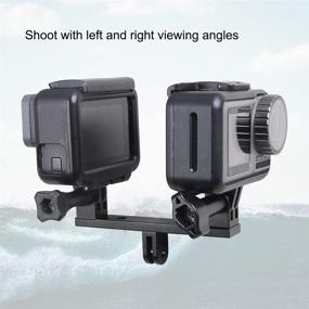 img 1 attached to 🎥 Aluminum Dual Twin Mount Adapter with Two-Screw for GoPro Hero 10/9/8/7/2018/6/5 Black, 4 Session, YI, Campark, AKASO, SJCAM, DJI Osmo Action Cameras - Ideal for Camera Housing Handheld Monopod