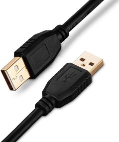 img 1 attached to 🔌 High Quality 50ft USB A to A Male Cable - Gold-plated Connectors for Hard Drives, Printers, Modems, Cameras