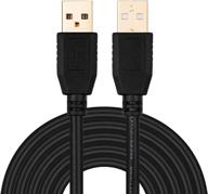 🔌 high quality 50ft usb a to a male cable - gold-plated connectors for hard drives, printers, modems, cameras logo