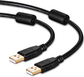 img 2 attached to 🔌 High Quality 50ft USB A to A Male Cable - Gold-plated Connectors for Hard Drives, Printers, Modems, Cameras