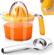 🍋 wuyule 4-in-1 manual juicer: citrus lemon orange squeezer with measuring cup, grater, and lemon squeezer - transparent white, 20oz logo