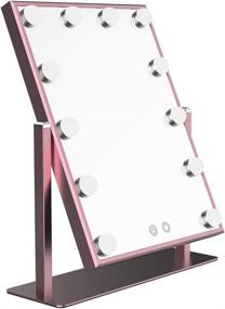 img 4 attached to 💄 Nitin Hollywood Style Lighted Vanity Mirror with Dimmable Touch Control - Rose Gold Glamour for Flawless Makeup & Jewelry Display