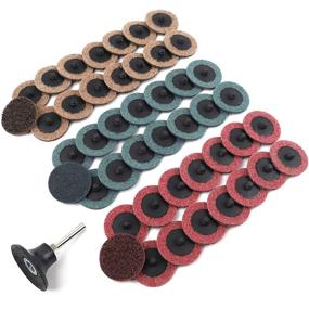 img 4 attached to 🛠️ Coceca 48pcs Roloc Discs with 1/4 Inch Holder for Die Grinder - Quick Change Sanding Discs, Surface Conditioning Discs - Fine, Medium, and Coarse Grits - for Surface Stripping, Grinding, Polishing, Burr Removal, Rust and Paint Removal