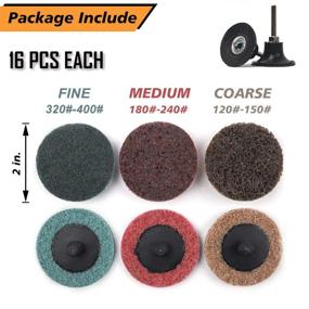 img 3 attached to 🛠️ Coceca 48pcs Roloc Discs with 1/4 Inch Holder for Die Grinder - Quick Change Sanding Discs, Surface Conditioning Discs - Fine, Medium, and Coarse Grits - for Surface Stripping, Grinding, Polishing, Burr Removal, Rust and Paint Removal