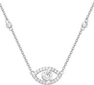 💎 fancime sterling necklace with zirconia simulated gems - stylish girls' jewelry for necklaces & pendants logo