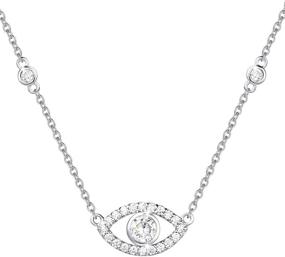 img 4 attached to 💎 FANCIME Sterling Necklace with Zirconia Simulated Gems - Stylish Girls' Jewelry for Necklaces & Pendants