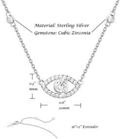 img 3 attached to 💎 FANCIME Sterling Necklace with Zirconia Simulated Gems - Stylish Girls' Jewelry for Necklaces & Pendants