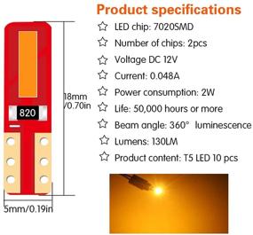 img 3 attached to 🔆 DuaBhoi Dash Light T5 LED Bulb 37 74 2721 Super Bright 7020 Chipsets Replacement - 10PCS Yellow