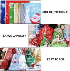 img 2 attached to CLISPEED 7PCS Christmas Goody Gift Bags: Festive Party Favor Bags with Ribbon Ties