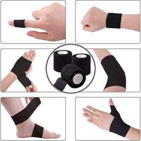 img 1 attached to 🔒 BQTQ 40 Rolls Black Self Adhesive Bandage, 2 Inch Self Adherent Stretch Wrap for Wrist, Ankle, Swelling, and Sprains