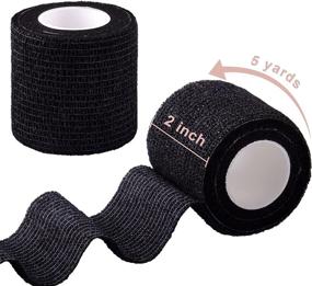 img 3 attached to 🔒 BQTQ 40 Rolls Black Self Adhesive Bandage, 2 Inch Self Adherent Stretch Wrap for Wrist, Ankle, Swelling, and Sprains