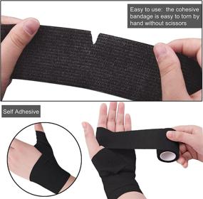 img 2 attached to 🔒 BQTQ 40 Rolls Black Self Adhesive Bandage, 2 Inch Self Adherent Stretch Wrap for Wrist, Ankle, Swelling, and Sprains