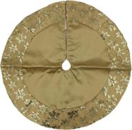 🎄 enhance your tabletop tree with kurt adler's elegant 20-inch tiny miniature satin tree skirt in gold - featuring stunning sequined snowflake border логотип