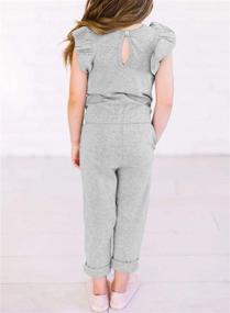 img 1 attached to 👗 Asvivid Sleeveless Jumpsuit with Crewneck and Pockets: Perfect Girls' Clothing for Jumpsuits & Rompers!