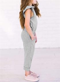 img 2 attached to 👗 Asvivid Sleeveless Jumpsuit with Crewneck and Pockets: Perfect Girls' Clothing for Jumpsuits & Rompers!