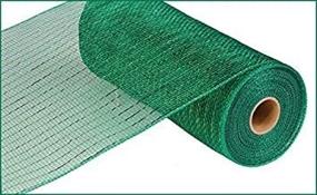 img 1 attached to Sparkling 10 Inch x 30 Feet Deco Poly Mesh Ribbon - Metallic Emerald Green: Add Festive Glamour to Your Decorations (RE130106)