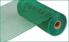 img 4 attached to Sparkling 10 Inch x 30 Feet Deco Poly Mesh Ribbon - Metallic Emerald Green: Add Festive Glamour to Your Decorations (RE130106)