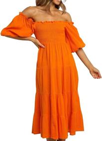 img 4 attached to R Vivimos Lantern Sleeves Ruffled Shoulder Women's Clothing in Dresses