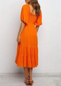 img 3 attached to R Vivimos Lantern Sleeves Ruffled Shoulder Women's Clothing in Dresses