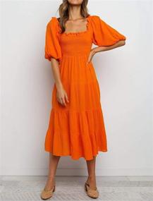 img 2 attached to R Vivimos Lantern Sleeves Ruffled Shoulder Women's Clothing in Dresses