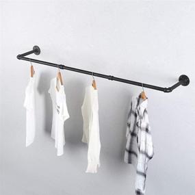 img 3 attached to Versatile Industrial Pipe Clothing Rack Wall Mounted - Stylish Vintage Garment Display for Retail, Commercial & Laundry