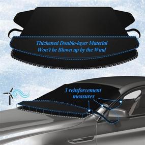 img 2 attached to 🚗 Ultimate Protection: Thicken Windproof Snow Cover for Cars, SUVs/Vans, and Small Trucks - Waterproof, Ice and Snow Frost Protector - Heavy Duty Material, No Scratch