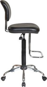 img 1 attached to Comfortable and Versatile: Office Star Pneumatic Drafting Chair with Casters and Chrome Teardrop Footrest - Vinyl Stool and Back