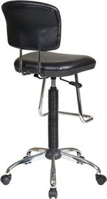 img 2 attached to Comfortable and Versatile: Office Star Pneumatic Drafting Chair with Casters and Chrome Teardrop Footrest - Vinyl Stool and Back