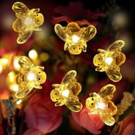 hdnicezm honeybee decorative string lights: 14.1 ft, 40 led, battery powered, silver copper wire, springtime theme fairy lights - perfect for indoor/outdoor decoration projects (warm white, remote control with time) логотип