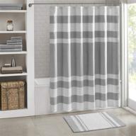 🛀 grey reversible cotton bath rug by madison park - 20(w)&#34; x 30(l)&#34; - striped pattern - water absorbent - fast drying - bath mats - fluffy feel - stylish &amp; sophisticated design logo