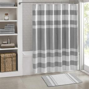 img 4 attached to 🛀 Grey Reversible Cotton Bath Rug by Madison Park - 20(W)&#34; x 30(L)&#34; - Striped Pattern - Water Absorbent - Fast Drying - Bath Mats - Fluffy Feel - Stylish &amp; Sophisticated Design