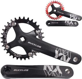 img 4 attached to 🚲 BUCKLOS 【US Stock】 MTB 170mm Square Taper Crankset with 104 BCD Mountain Bike Narrow Wide Tooth Chainring 32/34/36/38/40/42T, Single Speed Round/Oval Chainring and Crank, compatible with Shimano, SRAM, FSA