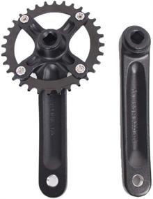 img 1 attached to 🚲 BUCKLOS 【US Stock】 MTB 170mm Square Taper Crankset with 104 BCD Mountain Bike Narrow Wide Tooth Chainring 32/34/36/38/40/42T, Single Speed Round/Oval Chainring and Crank, compatible with Shimano, SRAM, FSA