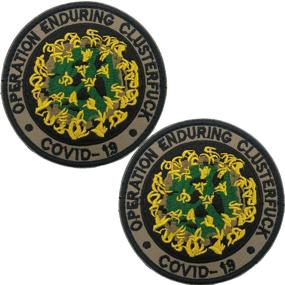 img 4 attached to 🦠 Embroidered Patch - ODSP Operation Enduring Clusterfck COVID-19 - Tactical Military Morale Funny Patches Badges Appliques - Hook and Loop Backing - 3.15 Inch - Pack of 2