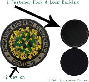 img 2 attached to 🦠 Embroidered Patch - ODSP Operation Enduring Clusterfck COVID-19 - Tactical Military Morale Funny Patches Badges Appliques - Hook and Loop Backing - 3.15 Inch - Pack of 2